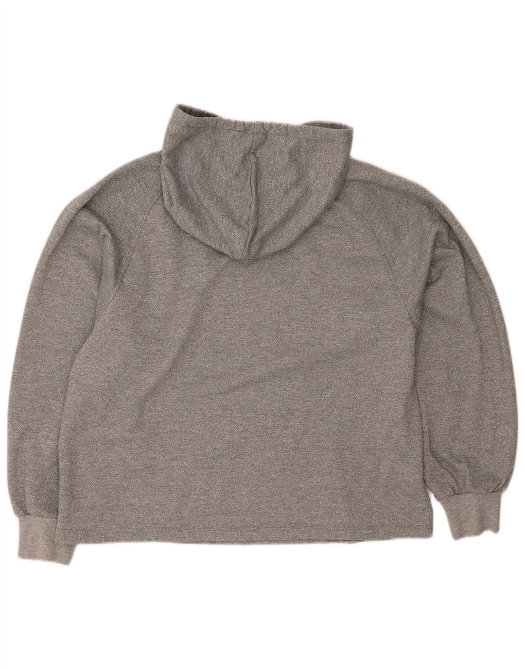 DKNY Womens Graphic Oversized Hoodie Jumper UK 14 Medium Grey Polyester