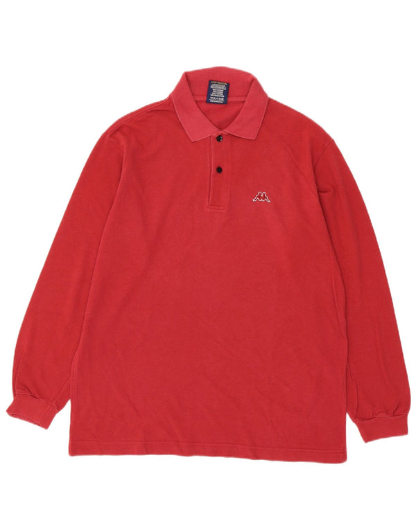 Kappa Langærmet Polo Shirt til mænd Medium rød bomuld
