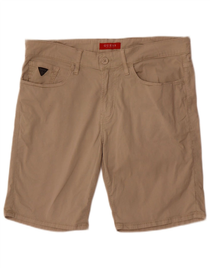 Guess Mens Casual Shorts W34 Large Beige Cotton