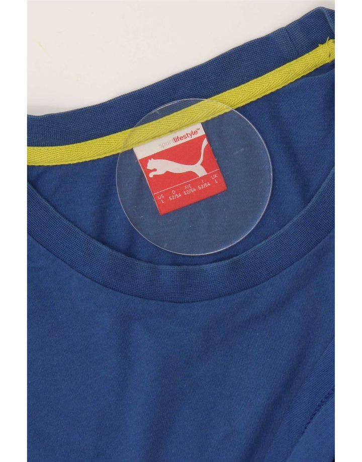 Puma Mens Graphic T-Shirt Top Large Blue
