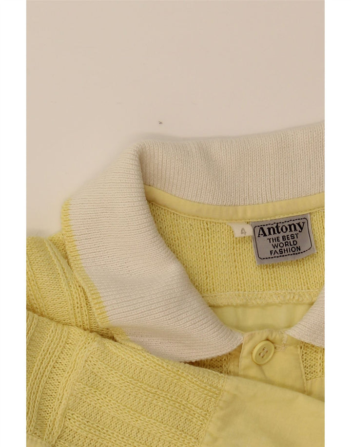 VINTAGE Mens Short Sleeve Pullover Shirt Medium Yellow Cotton Vintage Vintage and Second-Hand Vintage from Messina Hembry 