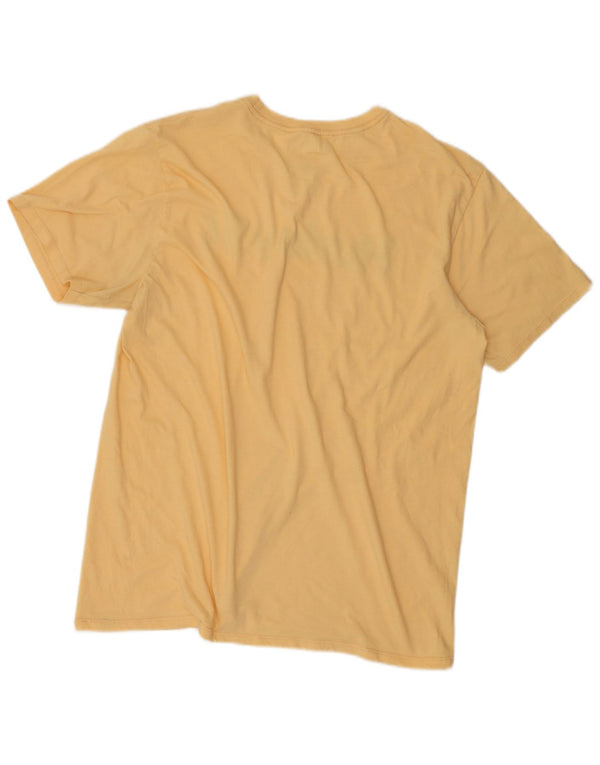 Hurley Mens Graphic T-Shirt Top Large Yellow Cotton