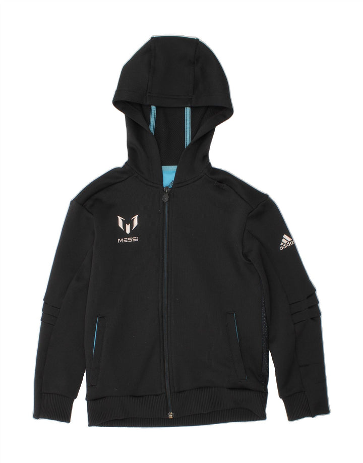 ADIDAS Boys Zip Hoodie Sweater 7-8 Years XS  Grey Polyester Vintage Adidas and Second-Hand Adidas from Messina Hembry 