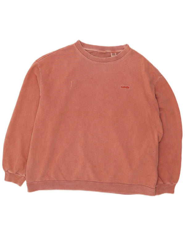 Levi's Dame Oversized Sweatshirt Jumper UK 14 Medium Rød Bomuld
