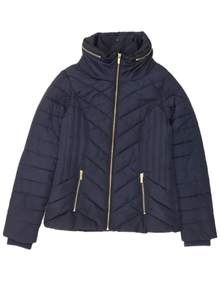 Oasis Wattierte Damenjacke mit Kapuze, UK 6, XS, Marineblau, Polyester