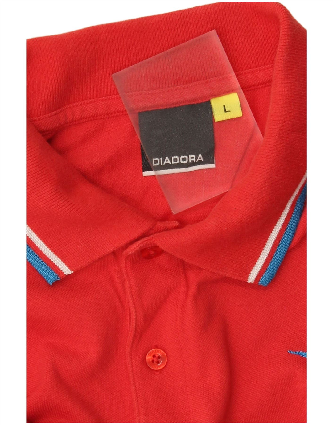 Diadora Mens Long Sleeve Polo Shirt Large Red