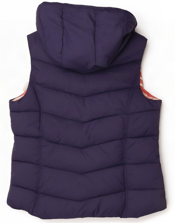 Joules Chaleco acolchado con capucha para mujer UK 44 Large Azul marino Colorblock