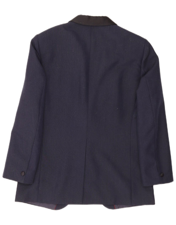 Kruunu Ανδρικό μπουφάν σακάκι με 1 κουμπί UK 36 Small Navy Blue Colorblock μαλλί