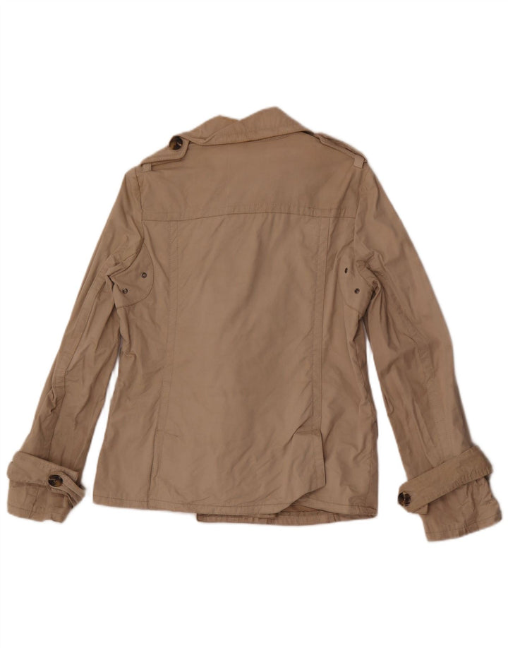 Massimo Dutti Dame Kort Dobbeltradet Trench Coat UK 14 Medium Beige
