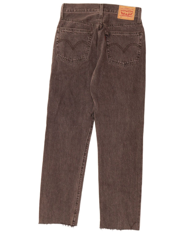 Levi's Damen 501 Straight Jeans W25 L28 Graue Baumwolle