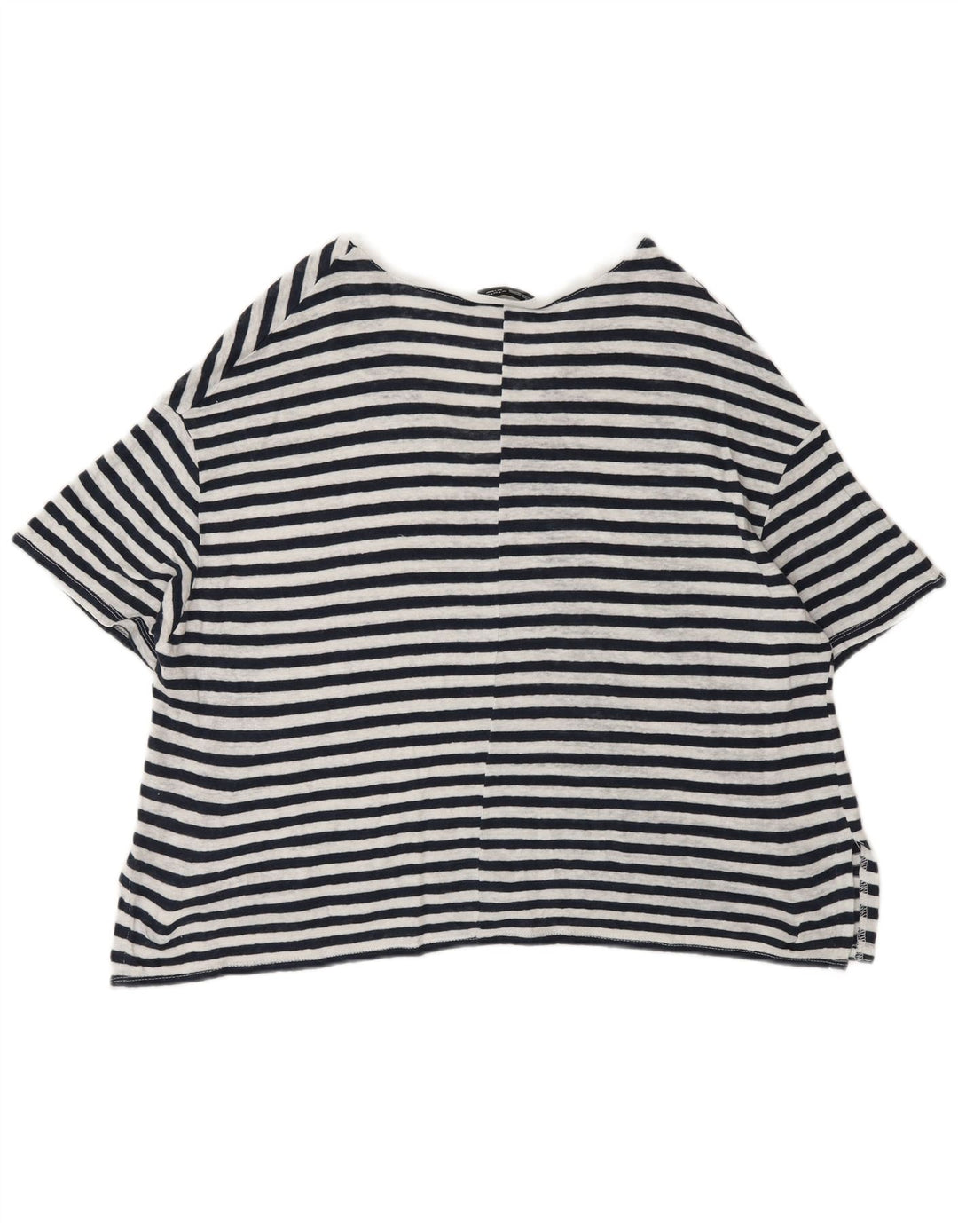 Zara Womens Oversized T-Shirt Top UK 14 Medium Black Pinstripe