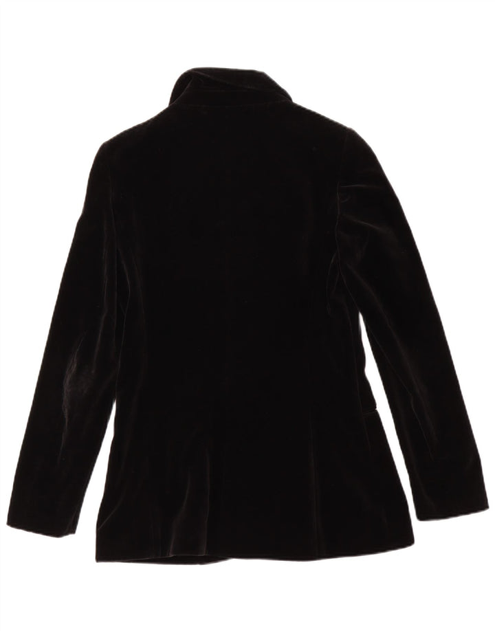 Giacca blazer in velluto a 5 bottoni vintage da donna IT 42 cotone nero medio