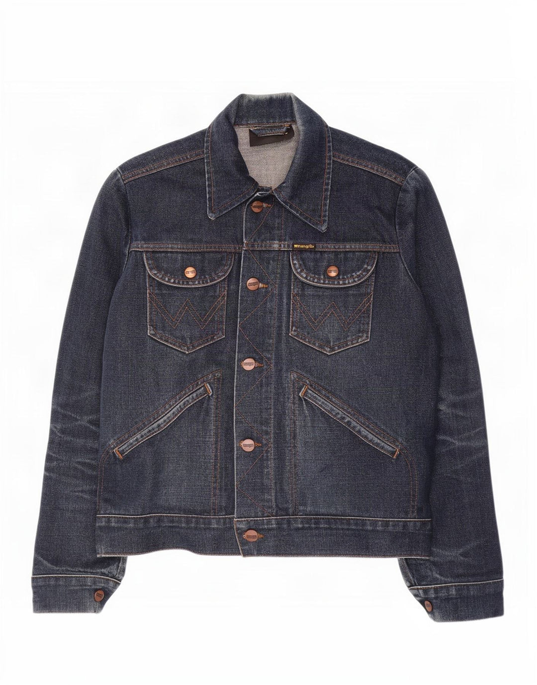 Wrangler Mens Denim Jacket UK 38 Medium Navy Blue