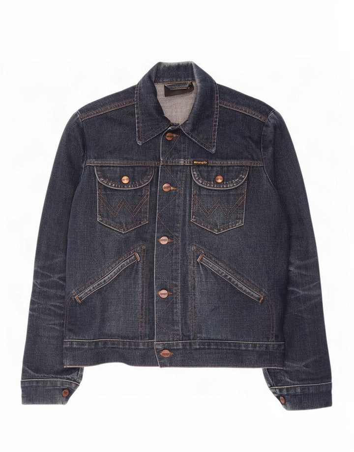 Wrangler Mens Denim Jacket UK 38 Medium Navy Blue