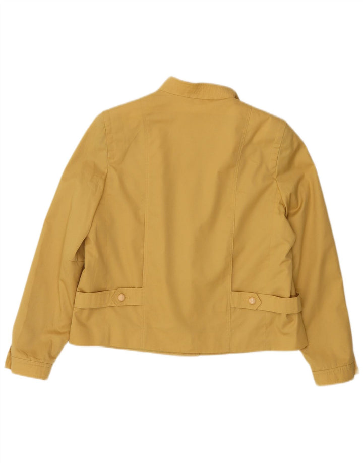 Hucke Womens Crop 3 Button Blazer Jacket EU 42 Large Yellow Cotton