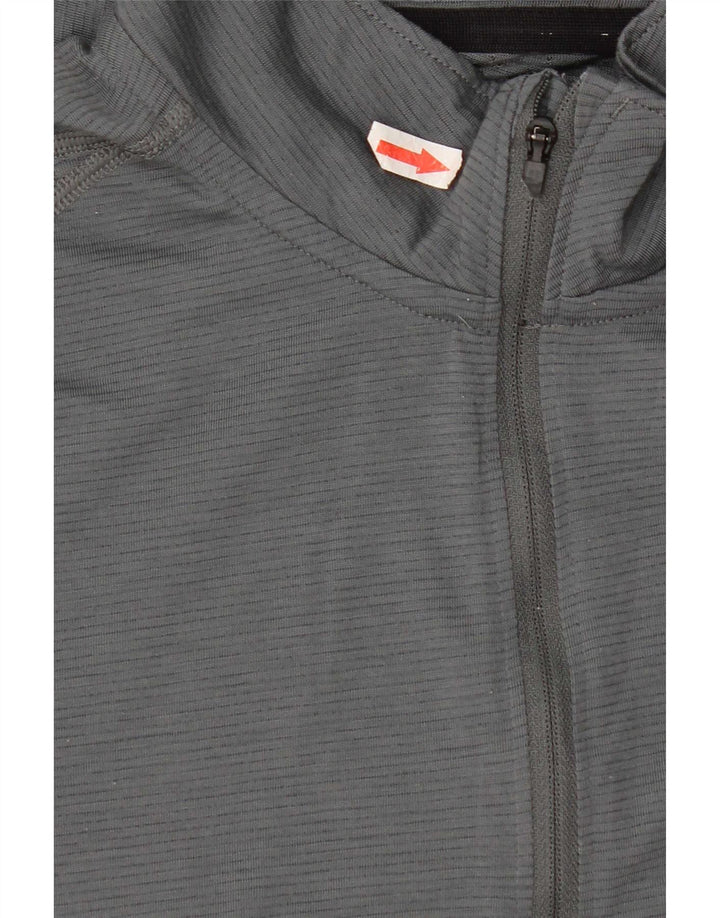 Under Armour Herren Heat Gear Zip Neck Top Langarm Small Grau Polyester