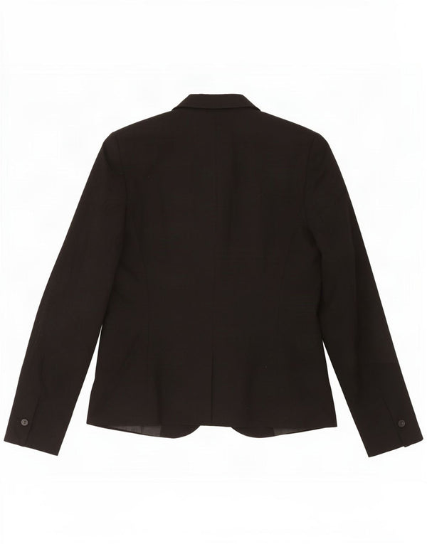 Zara Womens 1 Button Blazer Jacket EU 38 Small Black Polyester