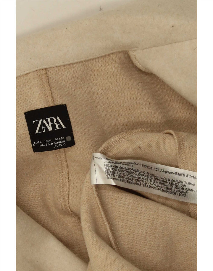 Zara Womens Open Overcoat UK 16 Large Beige Polyester