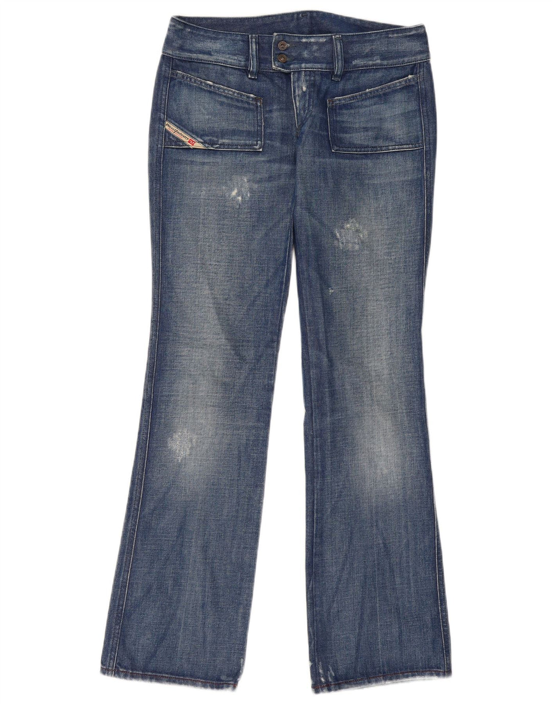 Diesel Womens Distressed Bootcut Jeans W29 L33 Blue Cotton