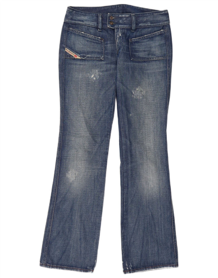 Diesel Womens Distressed Bootcut Jeans W29 L33 Blue Cotton