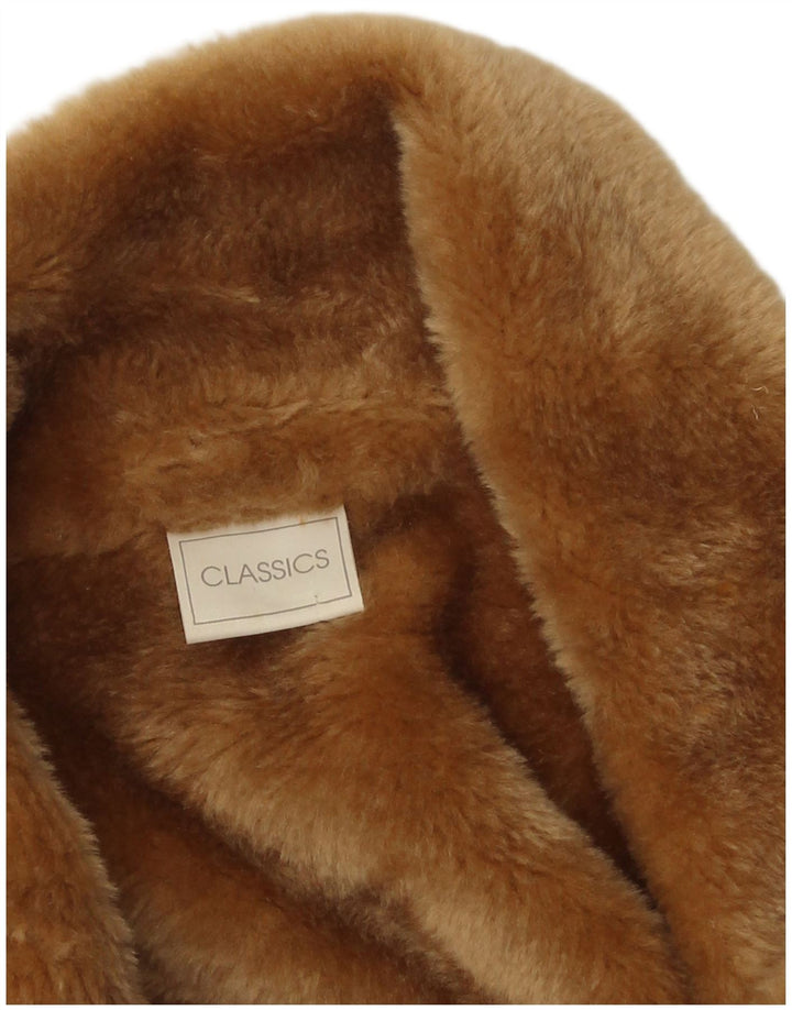 Classics Womens Sherpa Overcoat UK 18 XL Beige Polyester