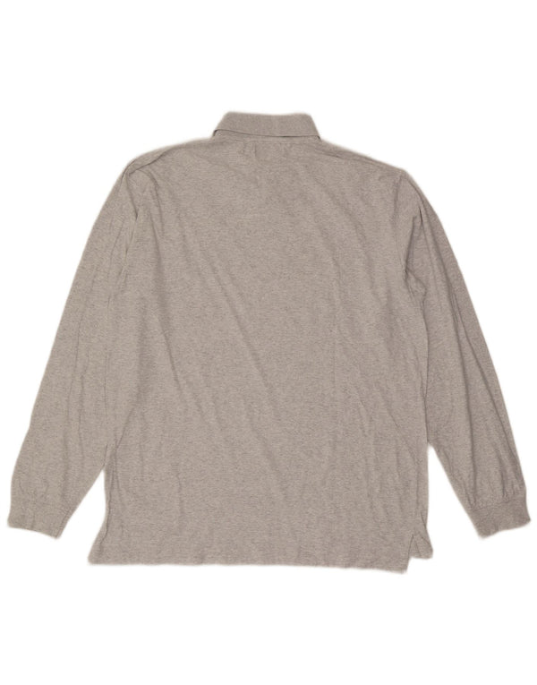 Kappa Mens Long Sleeve Polo Shirt XL Grey Flecked Cotton