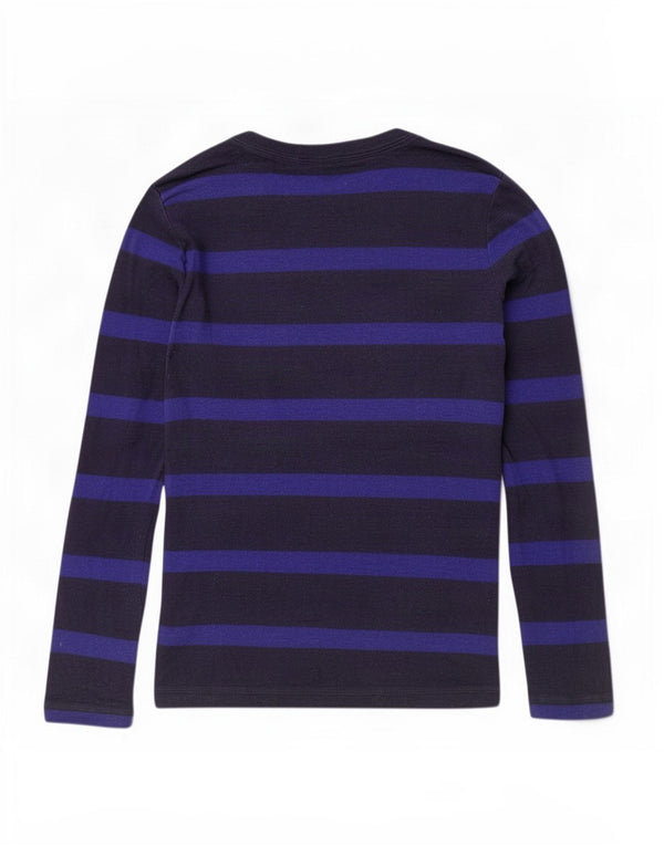Gap Top da donna a maniche lunghe UK 12 Medio cotone a righe blu navy