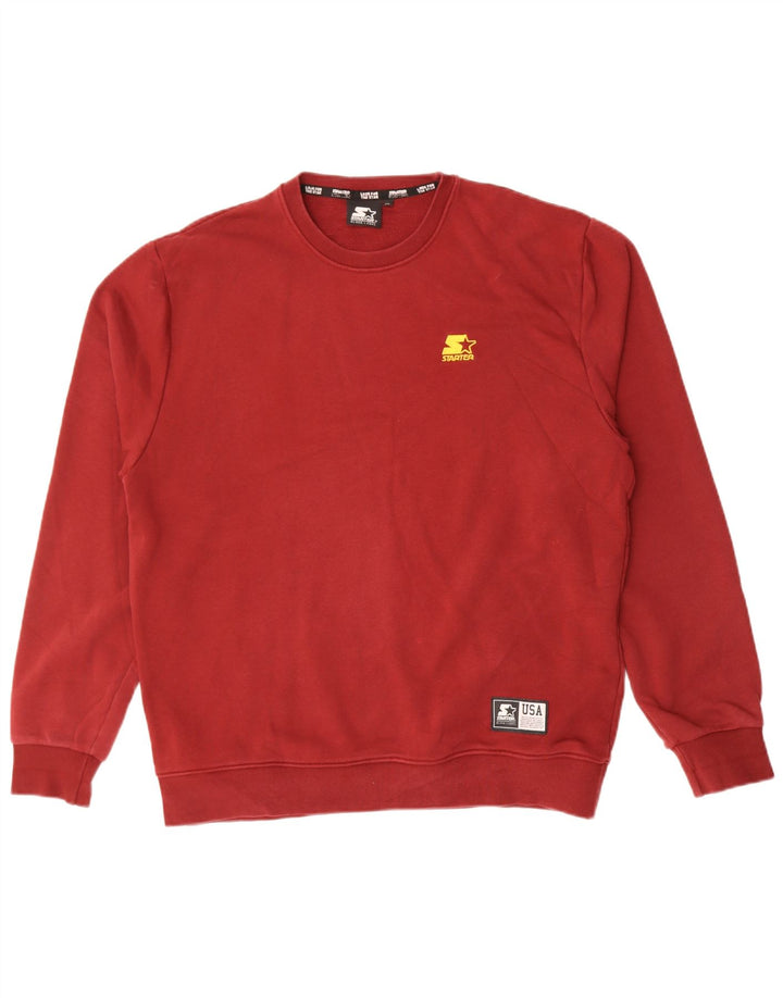 STARTER Mens Sweatshirt Jumper XL Red Cotton