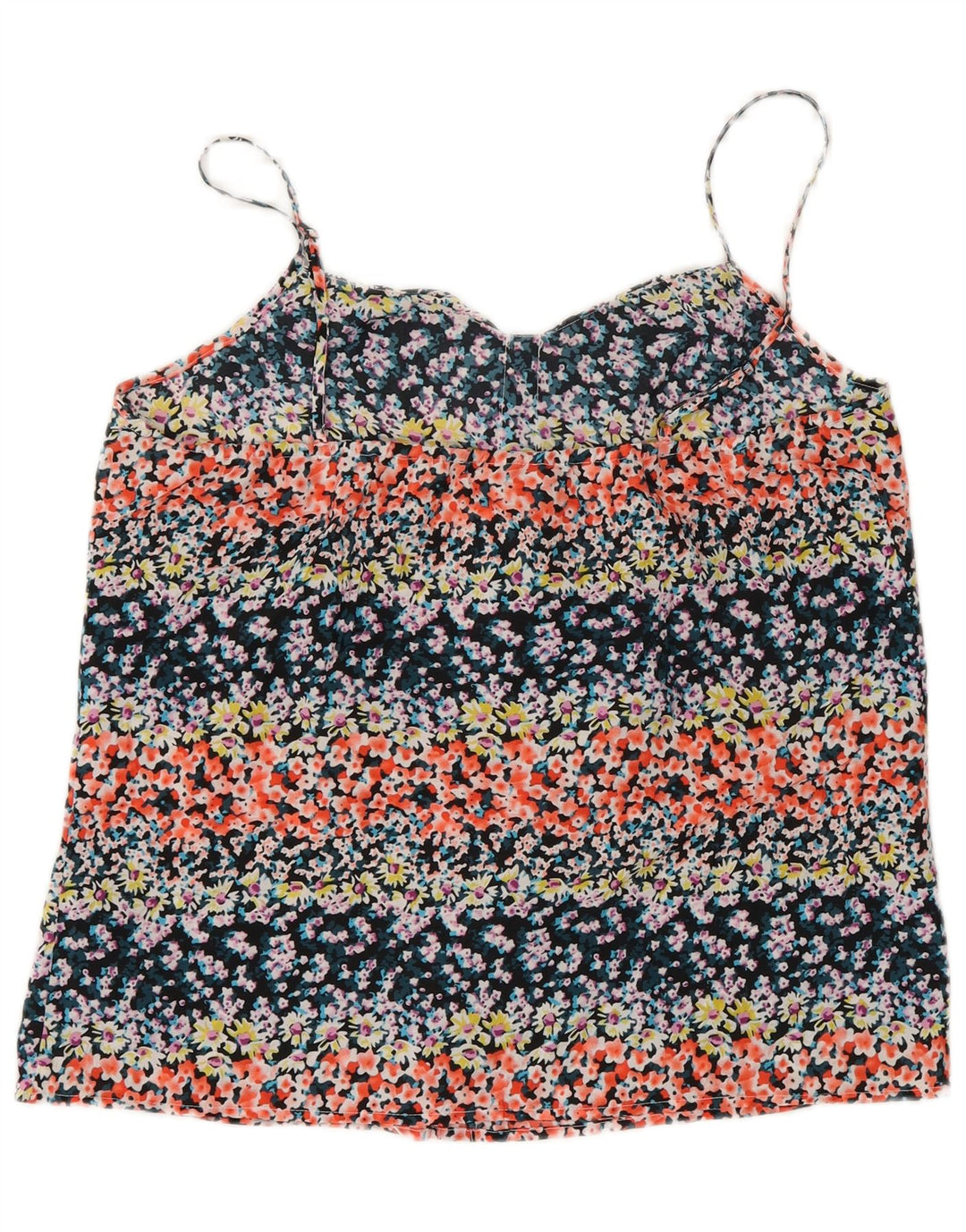 Oasis Womens Ruffle Front Cami Top UK 12 Medium Multicoloured Floral