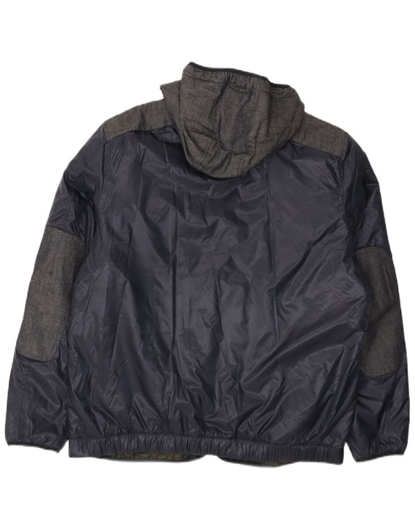Giacca a vento con cappuccio da uomo G-Star UK 44 2XL Blu navy Colourblock