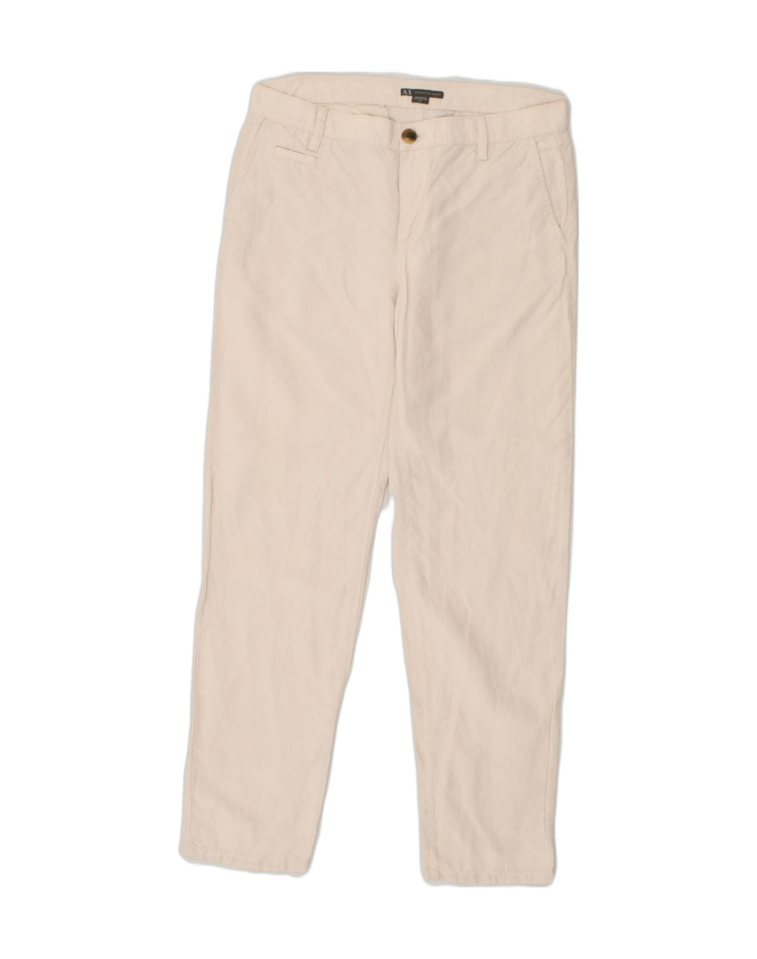 ARMANI EXCHANGE Womens Slim Chino Trousers W28 L30 Beige Lyocell | Vintage Armani Exchange | Thrift | Second-Hand Armani Exchange | Used Clothing | Messina Hembry 