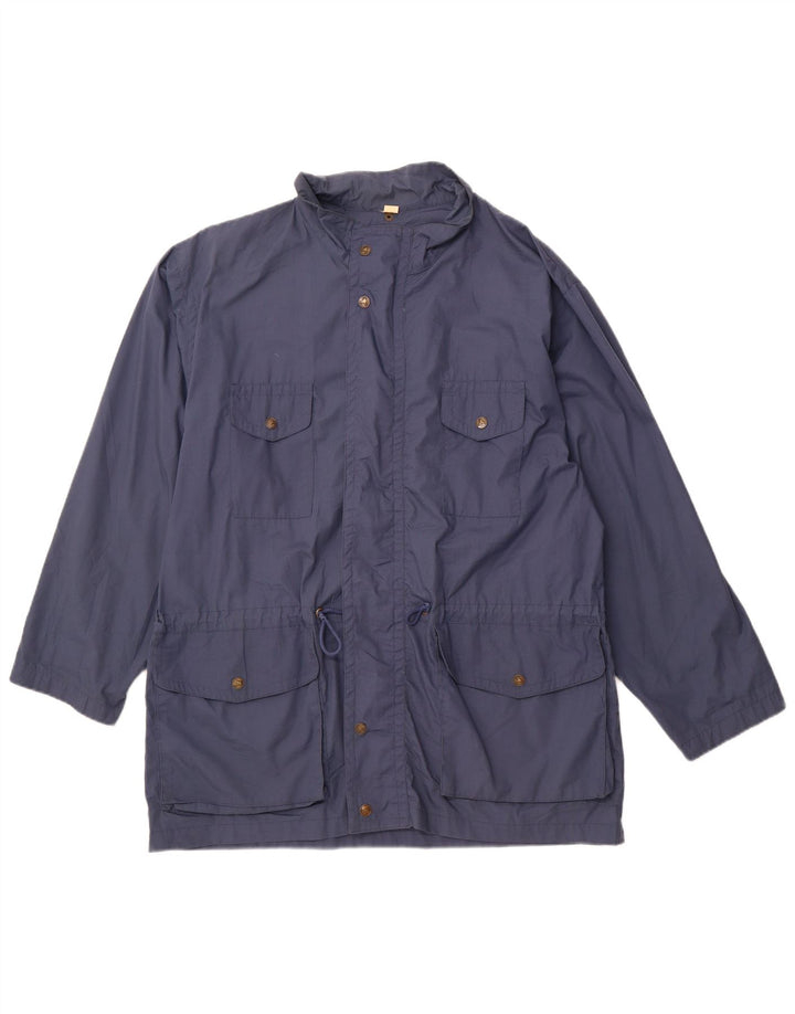 VINTAGE Chaqueta utilitaria para hombre IT 52/54 XL Poliéster azul marino