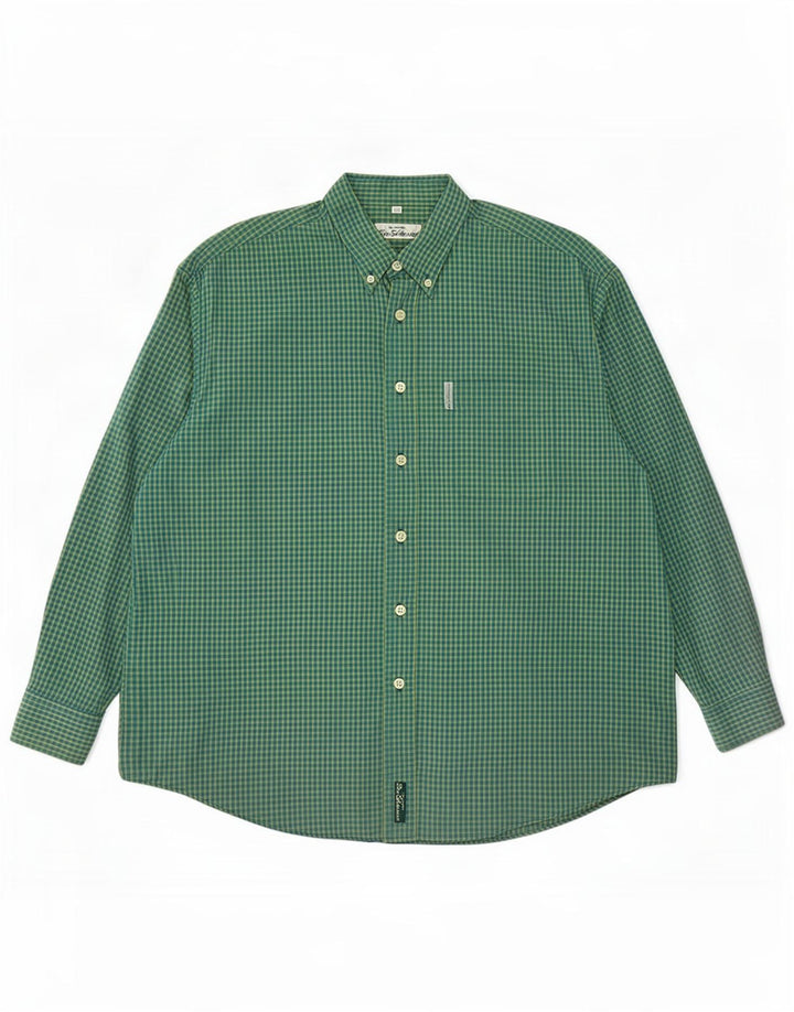 Camisa masculina Ben Sherman 4XL verde guingão