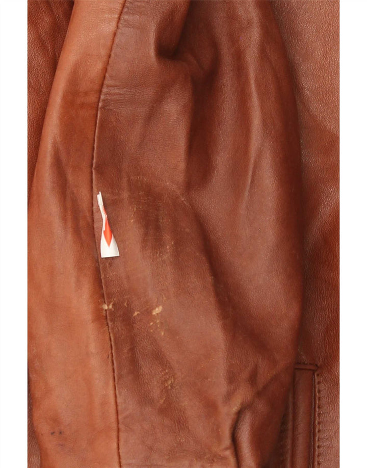 Vintage Mens Bomber Leather Jacket UK 42 XL Brown