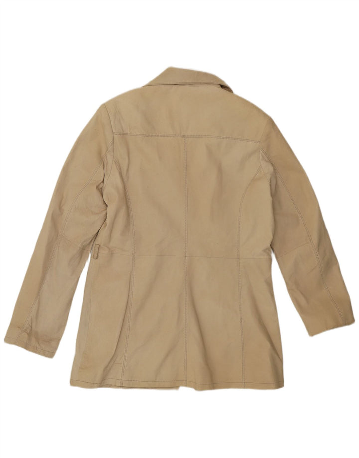 CONBIPEL Womens Leather Coat IT 48 XL Beige Leather