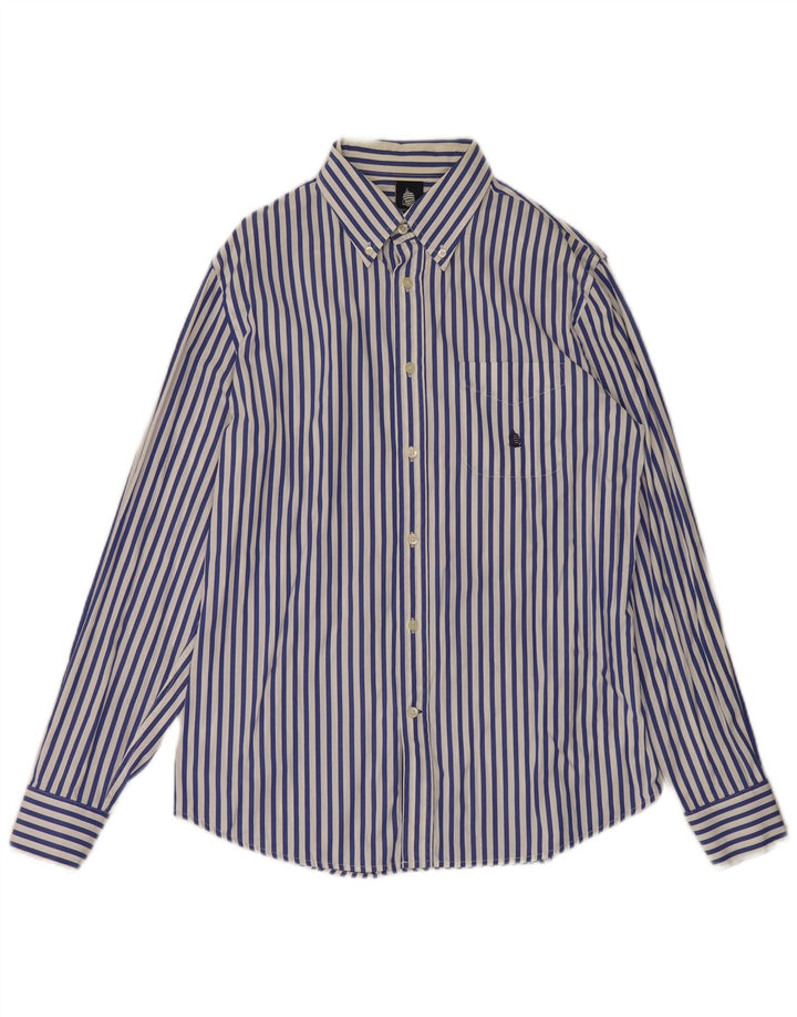 Marina Yachting Mens Shirt Size 41 Medium Blue Striped
