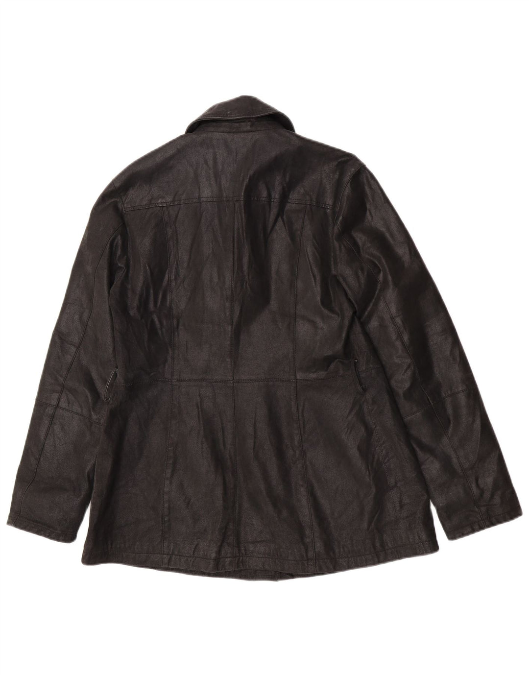 Giacca in pelle da donna vintage IT 46 grande in pelle nera