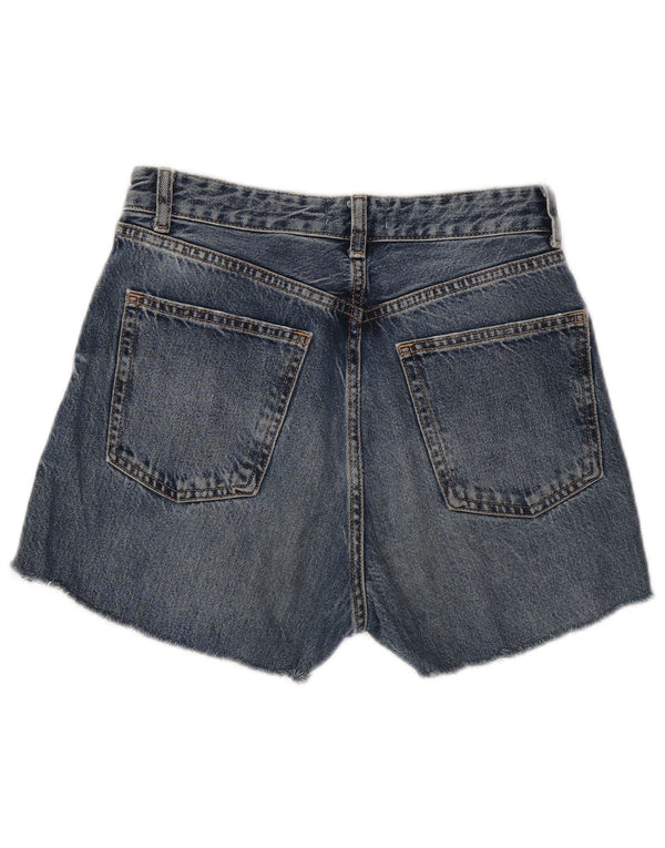 Zara Damen Jeansshorts EU 38 Small W28 Marineblaue Baumwolle