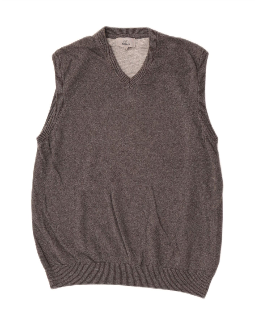 Marks & Spencer Mens Regular Fit Vest Tank Top Medium Grey Cotton