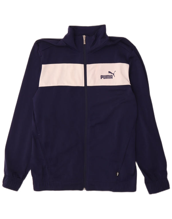 Puma Veste de Survêtement Homme Bleu Marine Moyen Polyester Colorblock