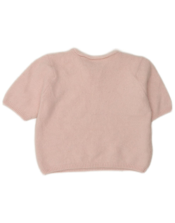 Marks & Spencer Dame Kortærmet Jumper Sweater med rund hals UK 10 Small Pi