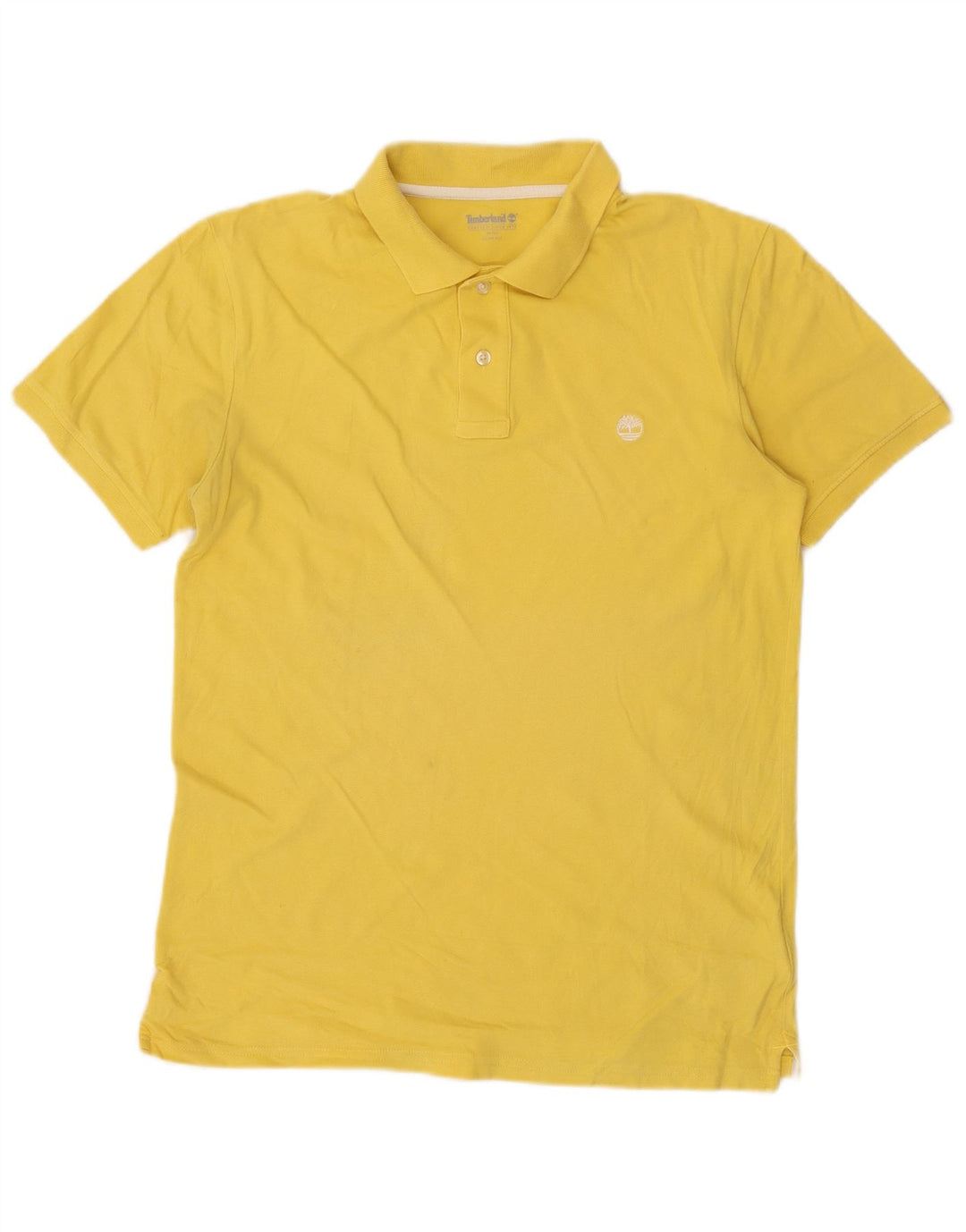 Timberland Mens Slim Fit Polo Shirt Medium Yellow Cotton