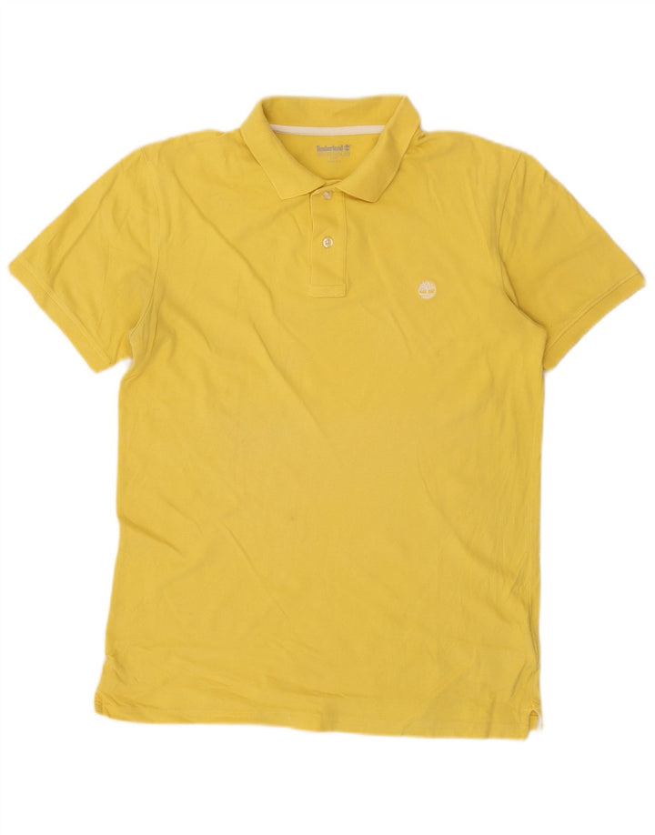 Timberland Mens Slim Fit Polo Shirt Medium Yellow Cotton