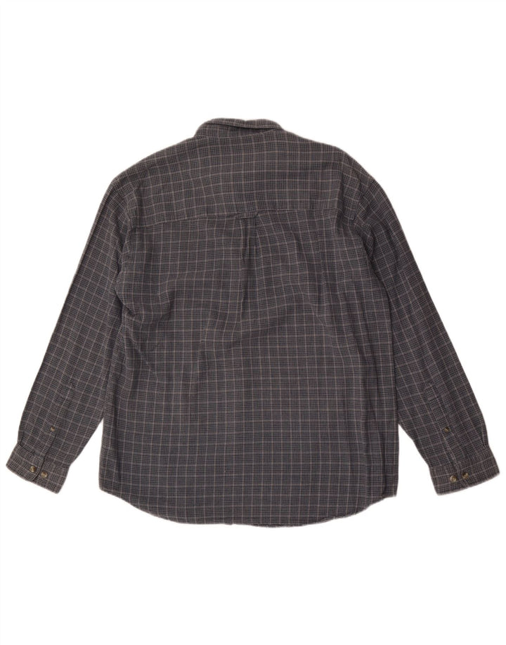 Columbia Mens Flannel Shirt Large Blue Check Cotton