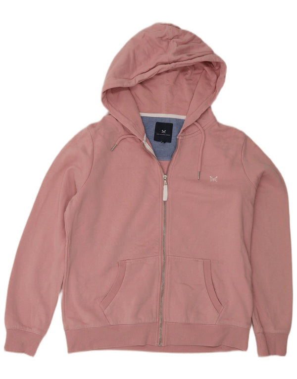 Crew Clothing Womens Regular Fit Zip Hoodie Sweater UK 12 Medium Pink
