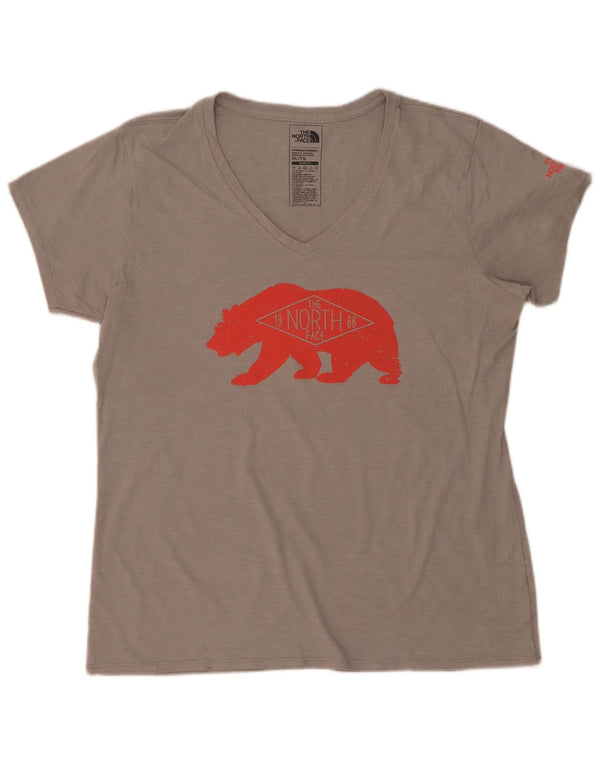 The North Face T-shirt graphique coupe slim pour femme UK 18 XL Gris Polyester