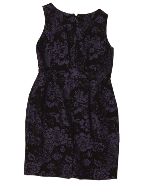 Jigsaw Γυναικείο αμάνικο φόρεμα UK 14 Medium Purple Floral Acetate