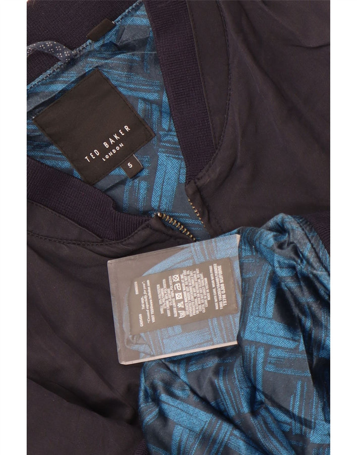 Ted Baker Damen Bomberjacke Größe 5 XL Marineblaues Polyester