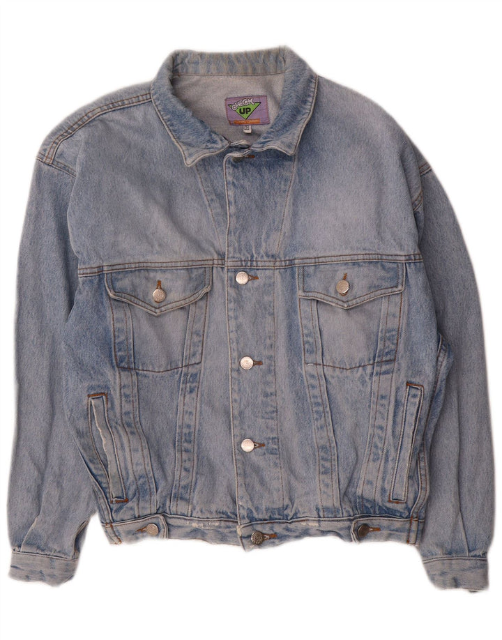vintage Mens Loose Fit Denim Jacket UK 36 Petit Bleu