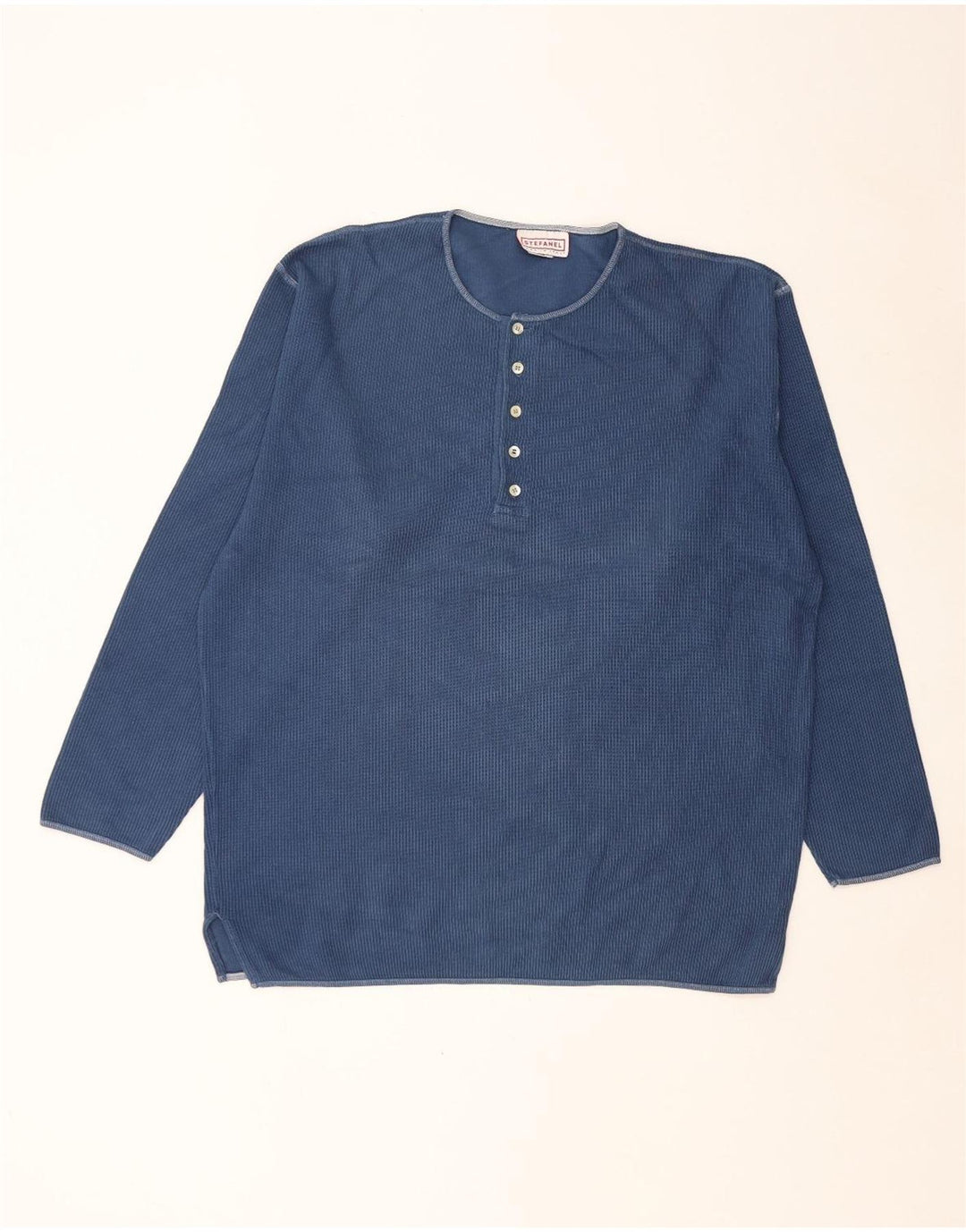 Stefanel Mens Crew Neck Jumper Sweater Large Navy Blue Cotton